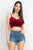 Sleeveless Corset Velvet Crop Top