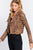 Leopard Print Faux Suede Biker Jacket