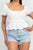 Puff Sleeve Eyelet Peplum Top