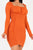 U-neck long sleeve ruched bodycon mini dress