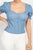 Puff Sleeve Sweetheart Denim Top