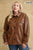 Faux Leather Button Down Shacket With Side Pockets