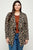 Plus Size, Animal Leopard Printed Knit Cardigan