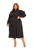 Puff Sleeve Trench Jacket Dress