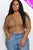 Plus Size Button Up Cropped Top