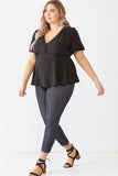Plus Tie Detail Flare Top