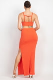 Cutouts Side Slit Maxi Dress