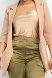 Open Front Notch Solid Jacket