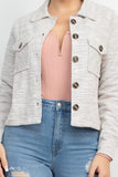 Plaid Button-down Tweed Jacket