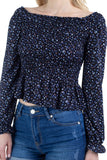 Peasant Sleeve Floral Smocked Top