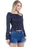 Peasant Sleeve Floral Smocked Top
