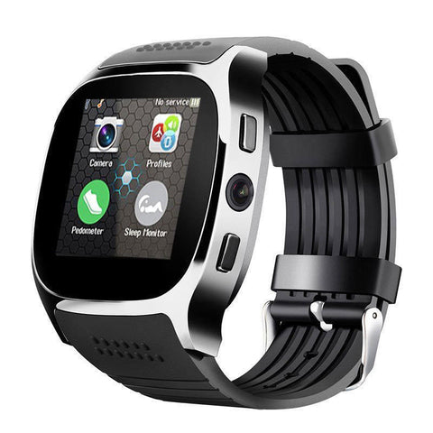 T8 Bluetooth Smart Watch Phone Mate SIM FM Pedometer for Android IOS iPhone Samsung Black